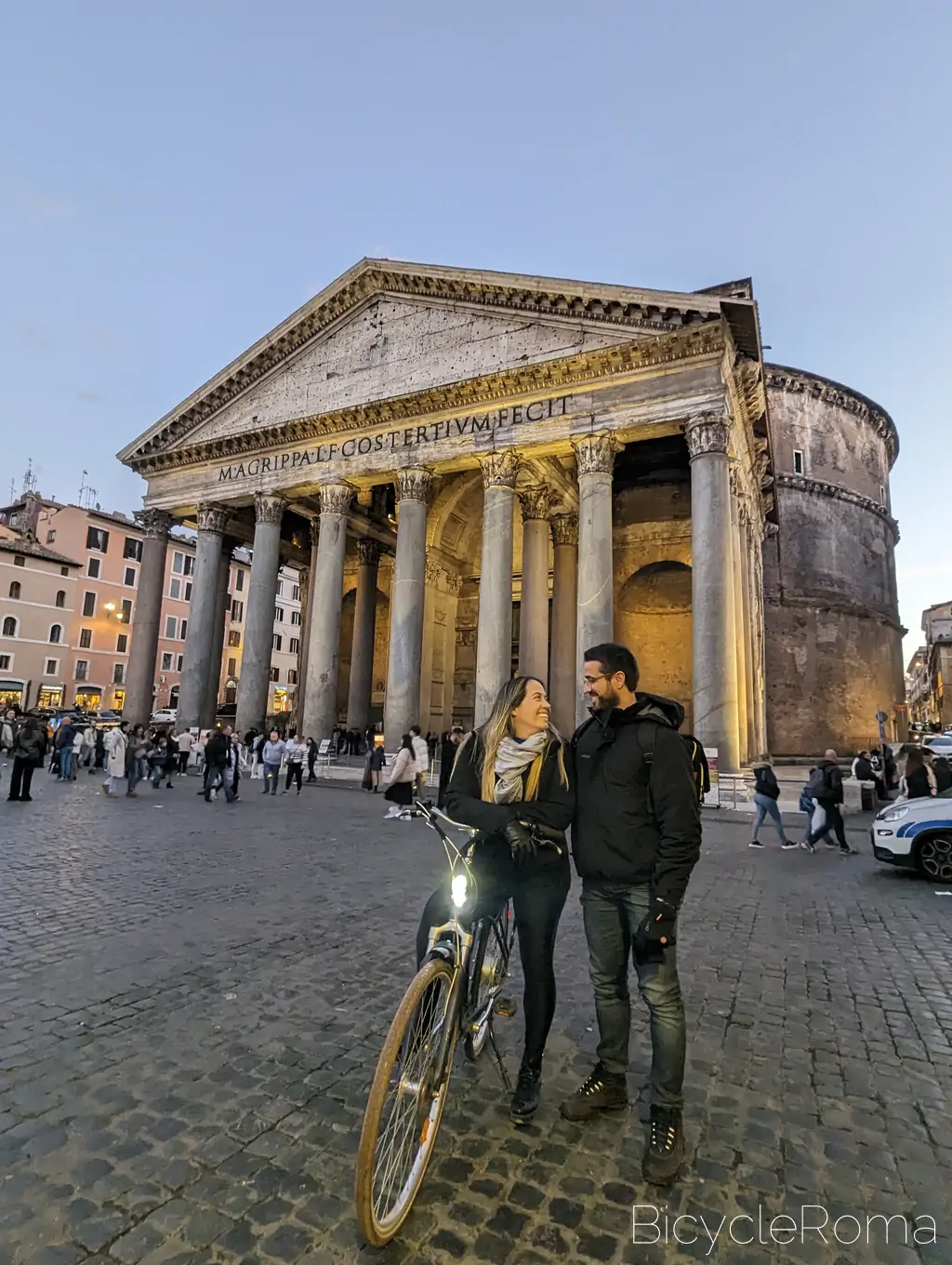 Rome at sunset is magic on two wheels